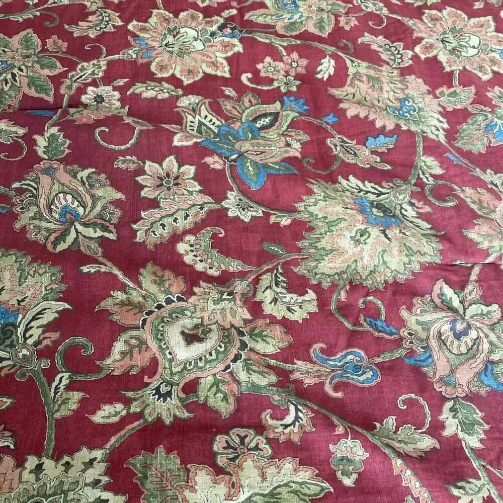 Chaps Ralph Lauren Annabelle Queen Comforter Brick Red Jacobean Floral Pattern